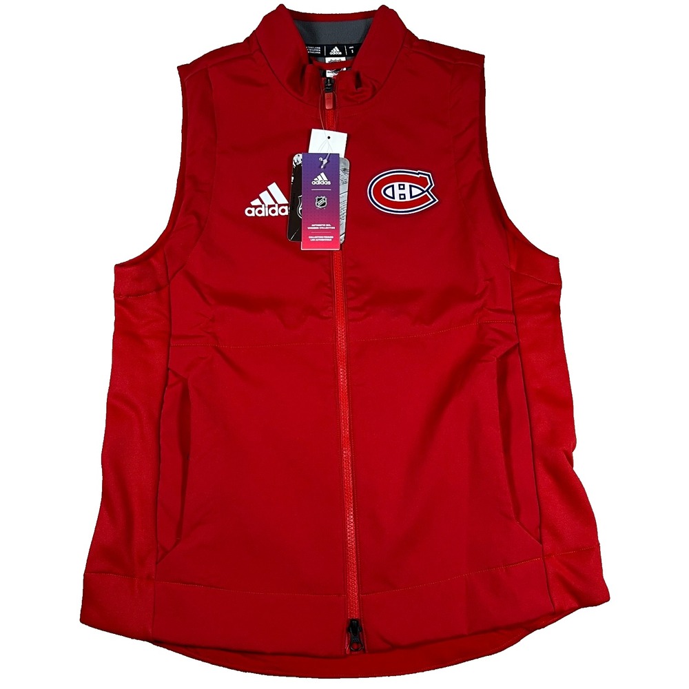 Adidas Women's Small Red Montreal Canadiens Full Zip Vest Jacket‎ NHL Hockey NWT